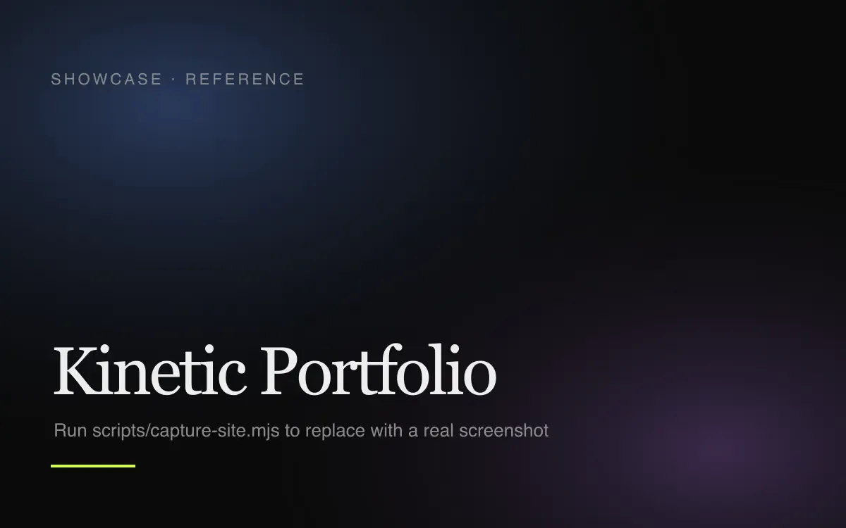 Kinetic Portfolio (concept) screenshot